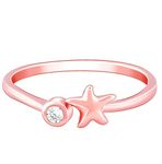 GIVA 925 Silver Rose Gold Starry Dusk Ring, Adjustable | Gifts for Women and Girls | With Certificate of Authenticity and 925 Stamp | 6 Months Warranty*