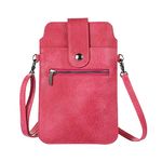 PT Small Crossbody Cell Phone Bag With Large Touch Screen, Mini Messenger Shoulder Bag Cash Handbag Wallet Purse, A01-pink