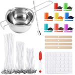 ALLAVA Candle Making Kit, Candle Making Kits for Adults, Make Your Own Candle, 100 Candle Wicks, 8 Candle Colour, 100 Candle Stickers, 4 Wick Holders, Candle Kit for Adults Beginners Wax Melt Kit
