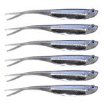 QualyQualy Soft Swimbait Fishing Lures Jerk Shad Minnow Drop Shot Lure Bass Bait Shad Bait Shad Lure Soft Jerkbait for Bass Trout Pike Walleye Crappie 4.72in 6Pcs