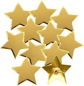 Trainers Warehouse Gold Star Lapel Pins (10/set) | Employee Recognition Gifts, Teacher Appreciation Awards, Star Student Pins, Team Motivation, Classroom Incentives, Peer Recognition | Made of Metal - 3/4" Wide