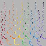 36 Pcs Rainbow Hanging Swirl Decorations Colorful Felt Swirl Streamer Spiral Ceiling Decorations Garland for Birthday Wedding Bridal Shower Baby Shower Unicorn Carnival Fiesta Festival Party Supplies