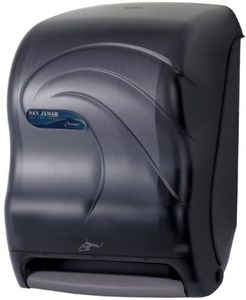 San Jamar Oceans Paper Towel Dispenser Touchless Electronic Dispenser with Smart System with Iq Sensor for Bathroom, Kitchens and Restaurants, Plastic, Black Pearl