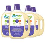 Ecover Liquid Laundry Detergent, Plant-Derived and Biodegradable Laundry Soap, Cleans and Works on Tough Stains in Both Hot and Cold Water, Lavender Field Scent, 2.79 Liter Bottle, 4 Pack
