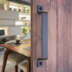 VivaLight 10 Inch Rustic Barn Door Handle Pull - Solid Steel Black Pull for Sliding Doors, Gates, Garages, Sheds, Fences, Closets, Pantries - Durable & Stylish - Easy Install