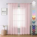 Lecloud Blush Pink Sheer Curtains 8