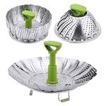 (13cm - 23cm ) - Vegetable Steamer Basket - Stainless Steel Collapsible Steamer Insert for Steaming Veggie Fish Seafood Cooking, Adjustable Sizes to Fit Various Pots (13cm - 23cm )