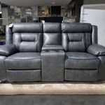 Generic Electric Recliner 3+2 seater Sofa In Elephant Grey - 3 and 2 seater - Leather Sofa (2 Seater)