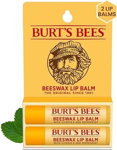 Burt's Bees 100% Natural Moisturizing Lip Balm, Beeswax, 2 Tubes in Blister Box