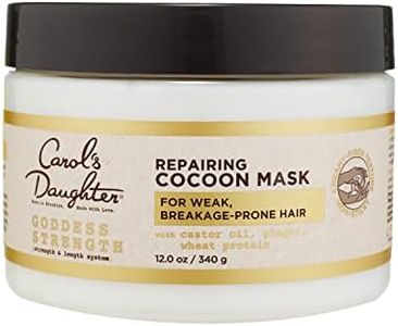 Carol's Daughter Goddess Strength Repairing Cocoon Hydrating Hair Mask for Dry Damaged & Curly Hair, Restores Moisture, Made with Castor Oil, 12 Oz, White