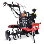 Balwaan Krishi 6HP Diesel Power Weeder Machine |4 Stroke Air Cooled Engine| Dual Clutch| Electric &Recoil Start| 105cm Cultivation Width| 3 Gears Machine| Heavy Duty Agricultural Power Weeder| BP-880E