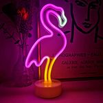 Lampeez Flamingo Neon Signs, Battery Operated/USB Powered Art Decorative Night Lights Table Decor for Living Room Office Christmas Birthday Wedding Party Decoration