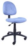 Boss Office Products Perfect Posture Delubye Modern Microfiber Home Office Chair without Arms, Blue