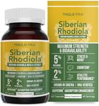 Siberian Rhodiola® Max Strength Rhodiola Rosea - 5% Rosavins, 2% Salidroside - BioPerine® Absorption Enhancement, Grown in Siberia, DNA Verified - Reduce Stress, Enhance Energy & Cognition*(60 Count)