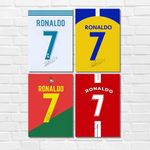 GOOD HOPE Combo Set OF Football Pop, Jersey Artwork For wall decoration home Bedroom living Room Paintings Hostel Boys Ideal Gift for Soccer Fans (Ronaldo Jersey Artwork, 9 x 12 Inch Unframed)