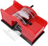 FILFEEL Manual Card Shuffler, 1‑2 Deck UNO Card Shuffler, Hand Crank Card Shuffler, for UNO, Poker, Phase 10, Skip-Bo, Blackjack, Cards Game, for Family Party Games(red)