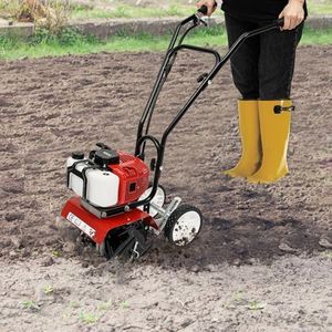 ZERNEIL Gas Powered Tiller Cultivator Rototiller, 2-Stroke 52CC 2HP 1900W Soil Cultivator Soil Tilling Machine, 6500-7000RPM Air-Cooled Gasoline Garden Farm Tiller, for Plowing/Tilling/Furrowing