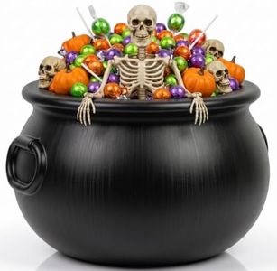 PMU 18 Inch St. Patrick's Day Pot of Gold bucket Black Plastic Cauldron For St. Patrick's Day Leprechaun & Mardi Gras Party Decoration Supply Accessory