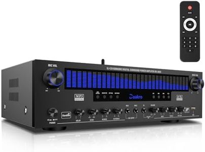Daakro Stereo Receivers Home Audio Amplifier w/DSP Display,300W Rated Power 5.1 Channel Bluetooth Receiver,Home Amp w/BT/CD/DVD/AUX/USB/BT/FM/Opt/COA/MIC for Home/Studio/Theater Passive Speakers