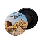 dhcrafts Fridge Magnet Lebanon Sidon Sea Castle Lebanon Glossy Finish Design Pack of 1 (58mm)