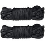 Sailing Boats Marine Rope - Premium Mooring Ropes Lines Anchor Shock Absorbing for Yacht Boat Black(L:16.5 Ft/ 25 Ft/ 50Ft, D:3/8", 1/2", 5/8", Eyelet: 12")…