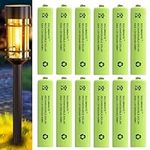 12 x Soluminate Rechargeable AAA Solar Light Batteries (600mAh) for Outdoor Garden Solar Lights, Pathway Light, Lawn Lights, Patio and Decking Lights and Solar String Lights. 1.2V NiMH Technology.