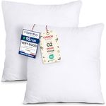 Utopia Bedding Cushion Inserts 45cm x 45cm (18x18 inch) Pack of 2 Hollowfibre Inner Pads for Sofa or Bed – White Cushion Fillers