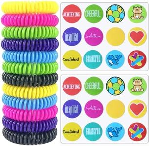 Mosquito Repellent Bracelet 12 Pack Natural Mosquito Repellent Band with 24 Pcs Stickers Safe for Kids and Adults Waterproof Insect Repellent Wristband for Indoor and Outdoor Protection UP to 300Hrs