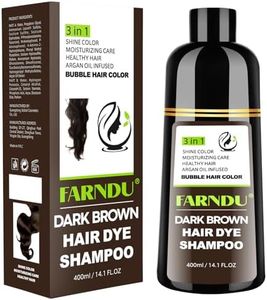Farndu Dark Brown Hair Dye Shampoo 3 in 1 for Women Men Hair Color Shampoo Dye for Grey Hair Coverage Seimi Permanent Instant Champu Para Canas Mujer