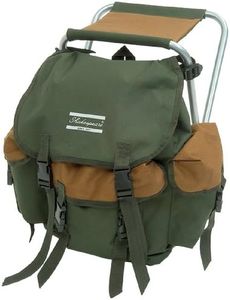 Shakespeare Folding Stool with Backpack, Sedie Unisex-Adulto, Marrone/Verde, 100kg