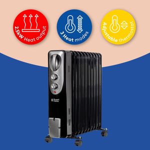 Russell Hobbs 2500W Oil Radiator Heater – Black