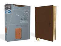 NIV, Thinline Bible, Compact, Leathersoft, Brown, Red Letter, Comfort Print