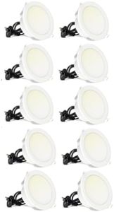 10 Pack HPM Alina LED Downlight 7watt Dimmable Tri-Colour - 90mm Cut Out + Flex&Plug
