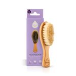 Kokoso Baby - Wooden Brush, Natural Baby Hair Brush - Made with 100% Natural Boar Bristle, for Babies & Toddlers - Gentle on Delicate Hair - Comes with a Jute Bag, Plastic Free