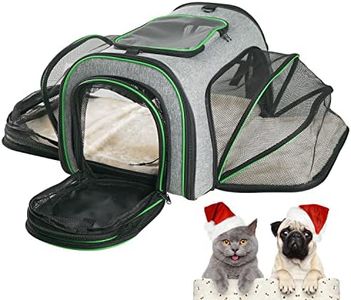 Minthouz Expandable Cat Carrier - Airline Approved Dog Carrier with Safety Leash and Shoulder Strap, 4 Sides Pet Carrier for Cats, Dogs and Small Animals