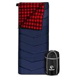 REDCAMP Cotton Flannel Sleeping Bags for Camping, 3-Season Warm and Comfortable Adult Sleeping Bag, Envelope with 3lbs Filling