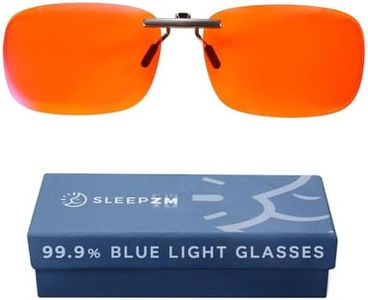 Sleep ZM Clip On 99.9% Orange Blue Light Glasses for Computer, TV, Gaming Use Improve Sleep Quality by Naturally Producing Melatonin for Women and Men