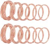 BENECREAT 12 Rolls 196 Feet Dead Soft Copper Wire, 18/20/22/24/26/28 Gauge Solid Bare Copper Wire Round Craft Copper Wire for Jewelry Making, Gem Wrapping