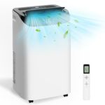 DOMANKI 14000 BTU portable air conditioner with remote control, digital display, 700 square feet range, white