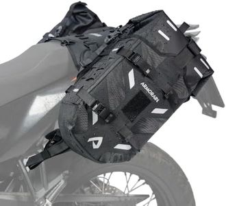 ARMORAIN Motorcycle Saddlebags Waterproof 40L Rackless Luggage System Base Removable 2026 For Adventure,Riding Gear(20L*2) (Black)