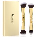 DUcare Makeup Brushes Foundation Brushes 2Pcs Duo End Foundation Powder Buffer and Contour Synthetic Cosmetic Tools