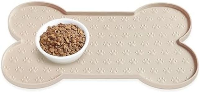 PWTAA Dog Food Mat Anti-Slip Silicone Dog Bowl Mat Thicker Pet Placemat Waterproof Cat Feeder Pad with Raised Edge Puppy Kitten Feeding Mats Suitable Small Medium-Sized Dogs Cats Eating Tray