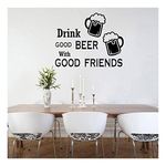 GADGETS WRAP Friendship Quote Wall Sticker Drink Good Beer Wall Decoration Decal Sticker