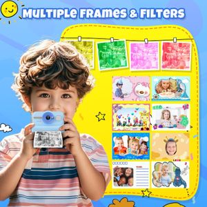 HiMont Kids Instant Print Camera – Blue Digital Photo Printer