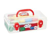 Plasticine Toolz Tool Box - Organise, Store, and Create, Includes 7 Vibrant Colours, 5 Shape Cutters, Modelling Tool and Smooth Roller, Perfect for Sculpting, Modelling, and Crafting