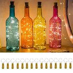 BROTOU 15 Packs Bottle Lights with Cork, Lights for Wine Bottles 7FT 20 LED Battery Powered Copper Wire String Fairy Lights for Mothers Day Christmas Party Wedding Table Home Pub Decor (Cold White)