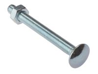 ForgeFix Carriage Bolts | M12 x 180mm | Zinc Plated | Bag 5