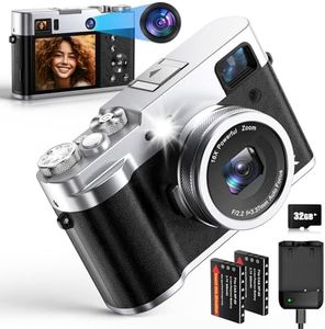 5K Macchina Fotografica Digitale, NEZINI 48MP Fotocamera Digitale con Lente Doppia, Vlogging Camera con 32GB Scheda, Mirino, 2,8 Pollici Fotocamera Digitale Compatta per Adolescenti TikTok
