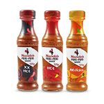 Nando's Peri Peri Chilli Sauce - XX Hot 125g + Hot 125g + Medium 125g, Pack of 1 each, Product of The Netherlands