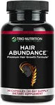 TRIO NUTRITION Biotin Hair Abundance | Hair Growth Vitamins for Stronger Hair, Skin & Nails | Biotin 10000mcg | Boosted with Essential Minerals Collagen & Keratin | Hair Supplement | 30 Day Supply